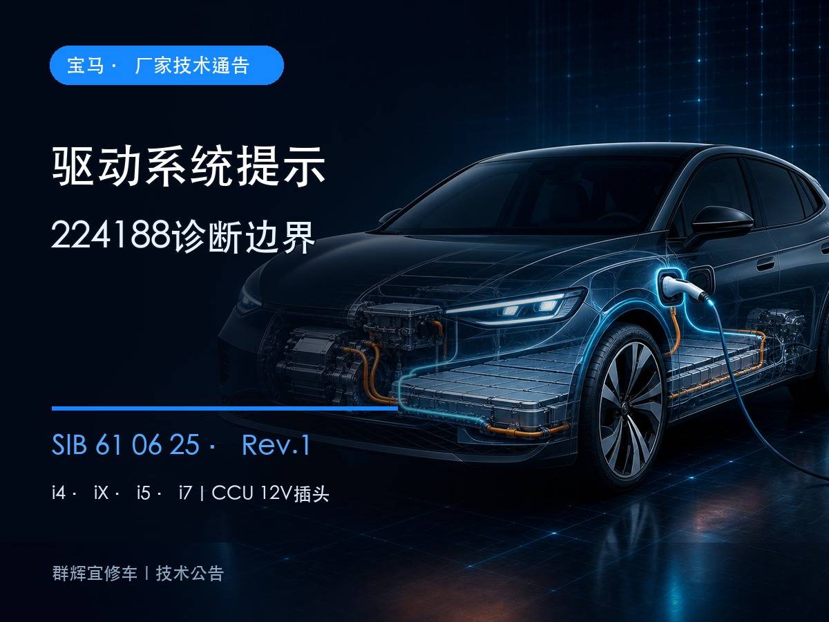 宝马i4 iX i5 i7 SIB 61 06 25驱动系统提示224188与CCU低压插头诊断边界