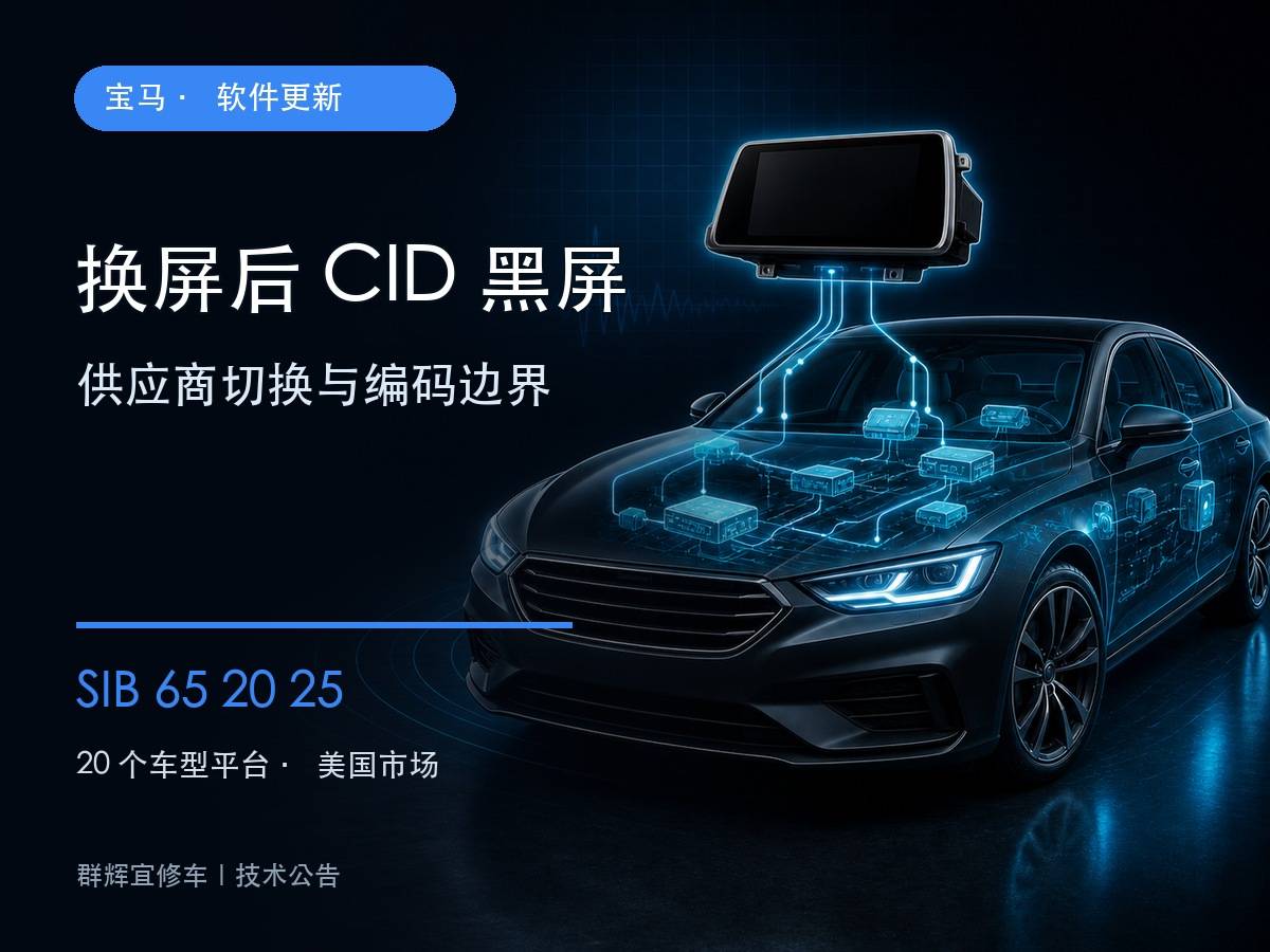 宝马多车型更换MFD后CID黑屏与SA 8WM编码边界 SIB 65 20 25