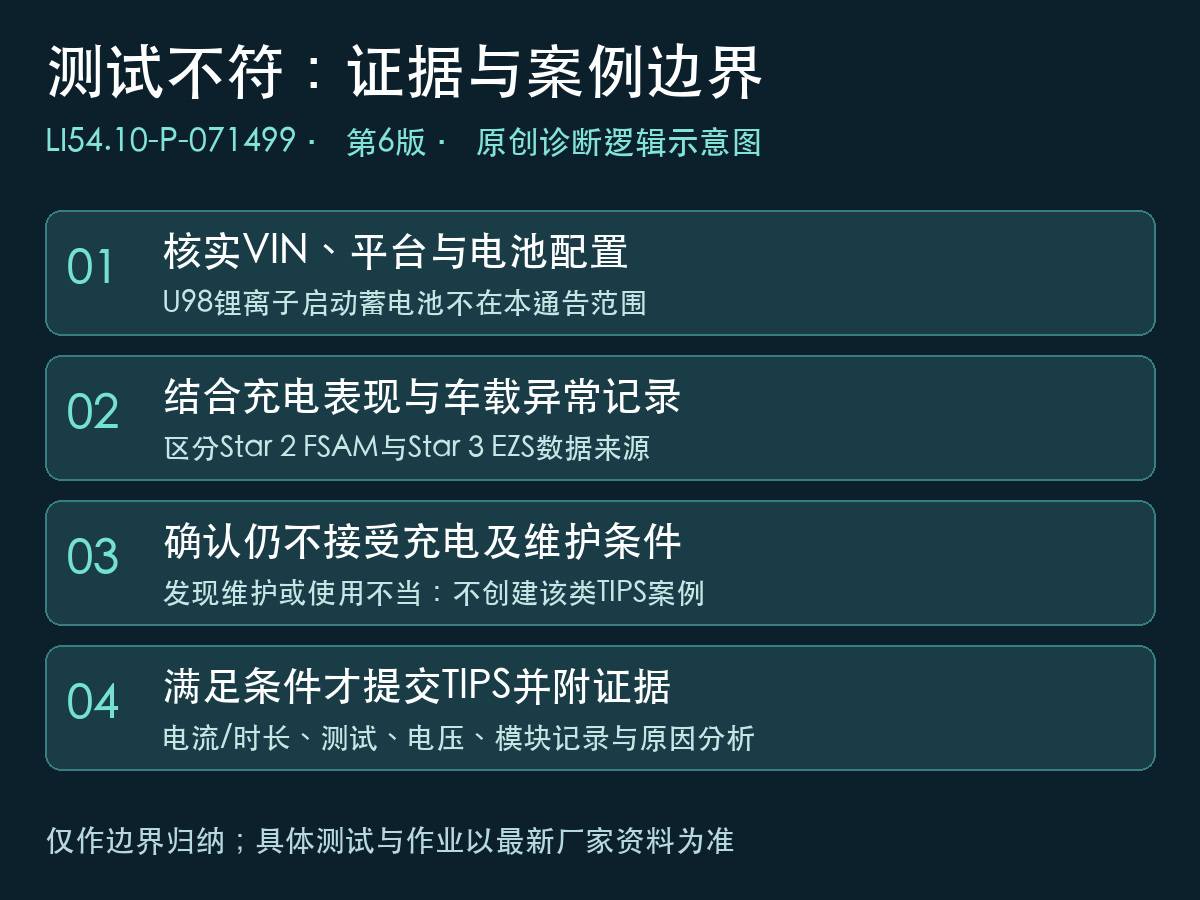 奔驰蓄电池测试不符时VIN 数据与TIPS提交逻辑图
