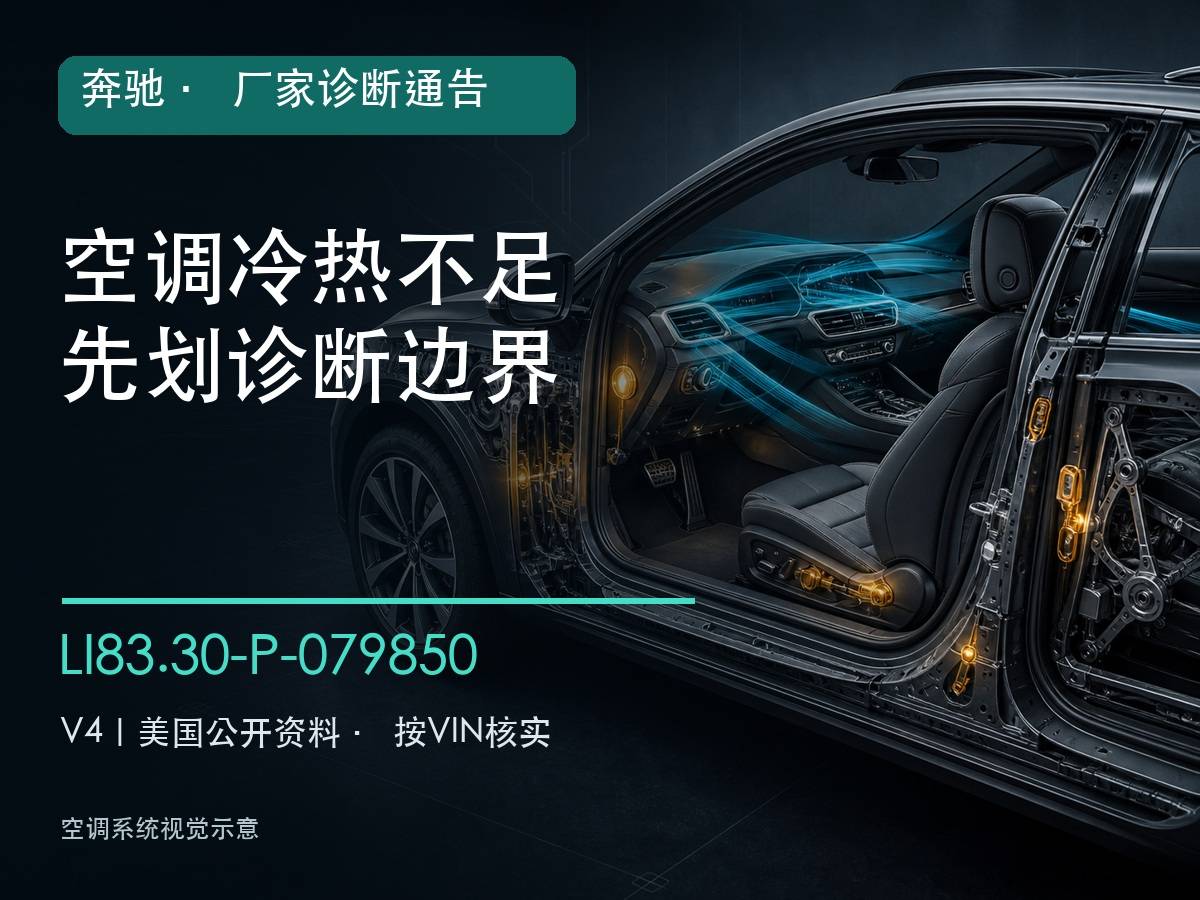 奔驰空调诊断通告LI83.30-P-079850制冷差与暖风不足封面示意图