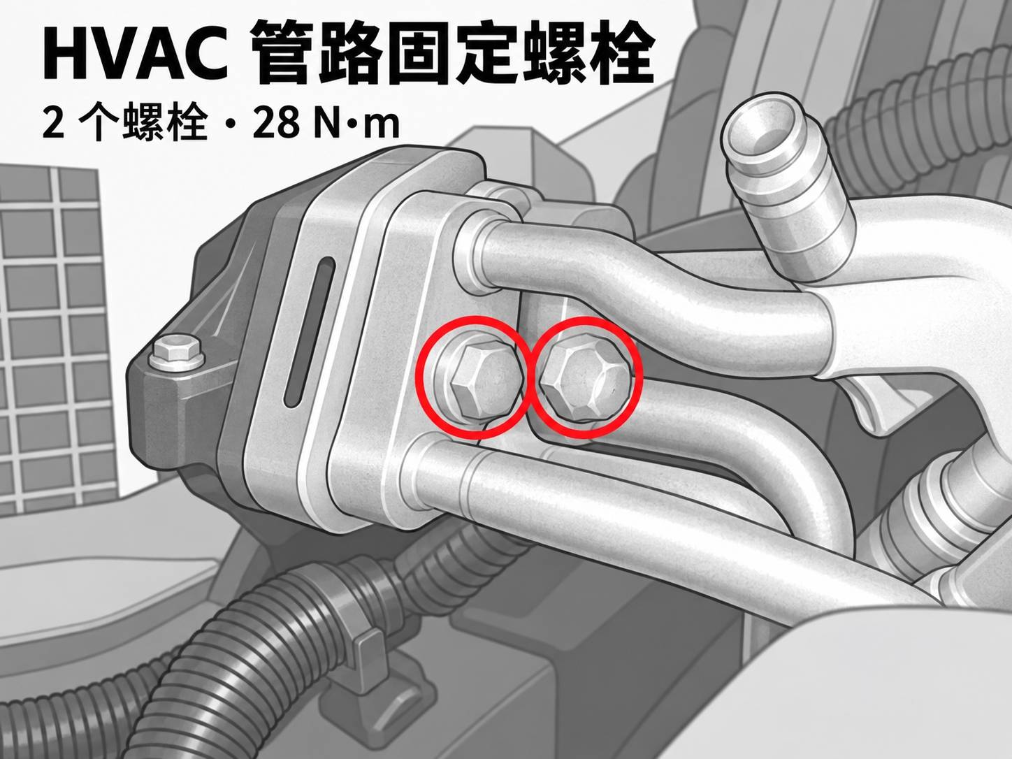 2024+ 特斯拉 Model 3 HVAC模块总成更换:制冷剂回收、横梁拆卸与热泵调试-图片6