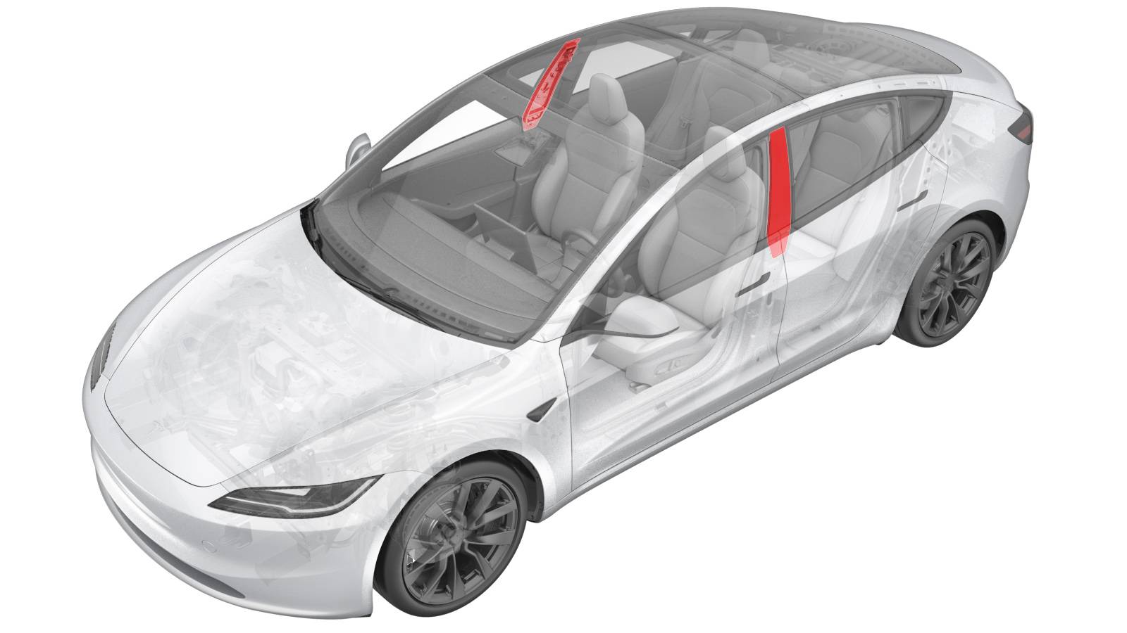 2024+ 特斯拉 Model 3 左侧B柱外饰板更换:两颗4 N·m螺栓与摄像头钥匙恢复-图片1