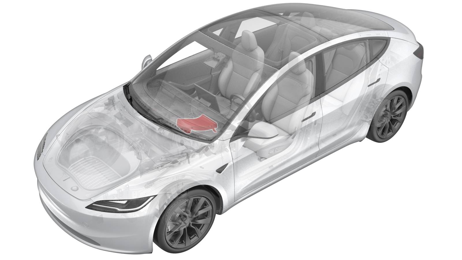 2024+ 特斯拉 Model 3 左侧仪表板气流风管更换:2 个推拉卡子与 HVAC 接口