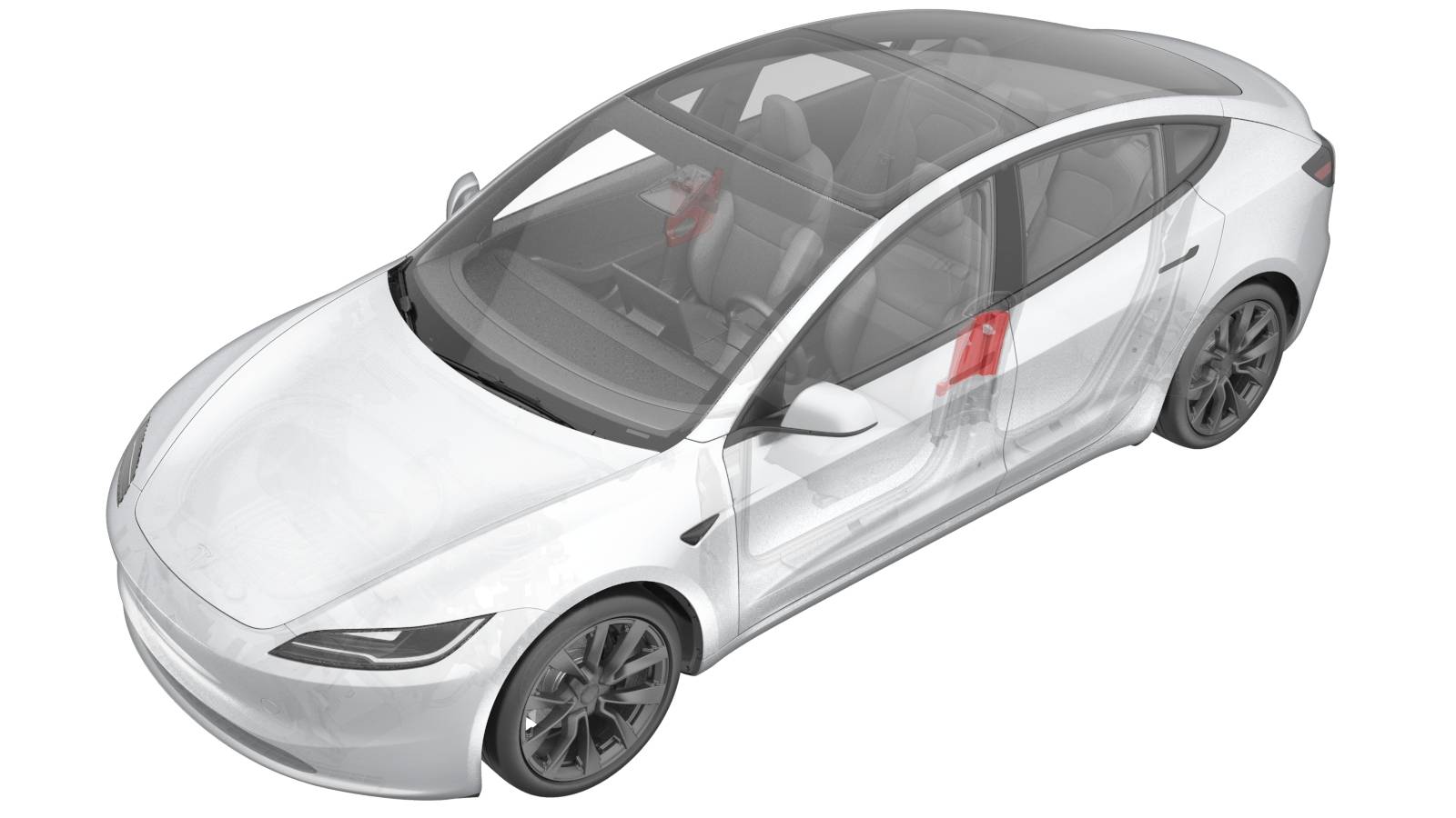 2024+ 特斯拉 Model 3 左侧 B 柱中部 PE 泡沫更换:六项前置与饰板防异响