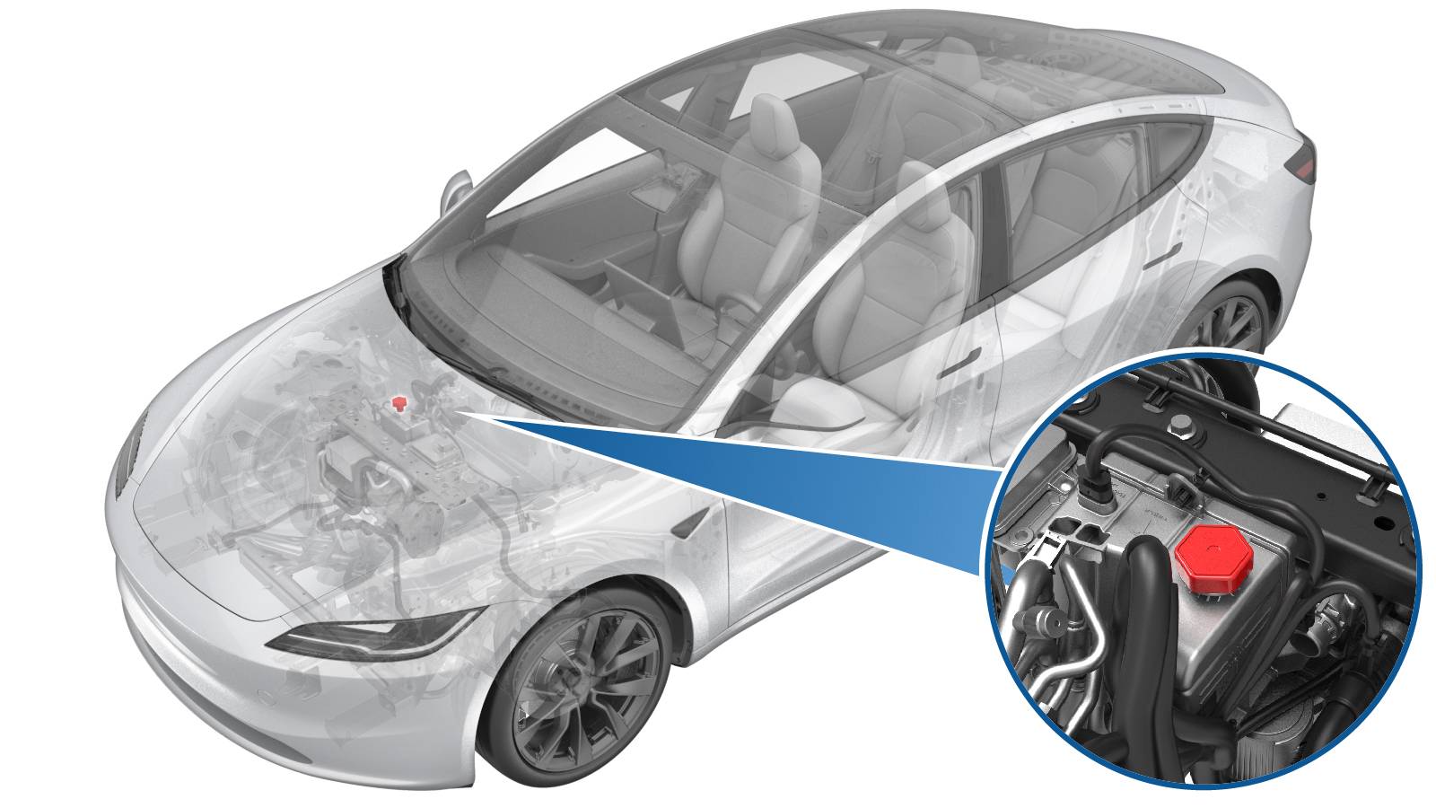 2024+ 特斯拉 Model 3 冷却液储液罐盖更换:后挡板 14 卡子与防护检查