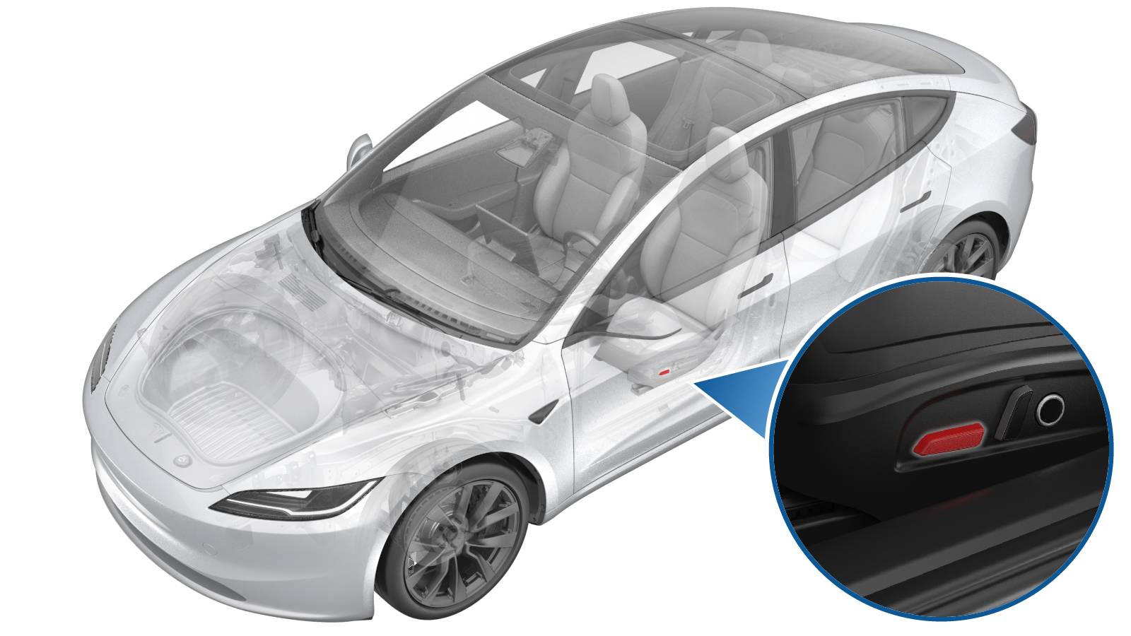 2024+ 特斯拉 Model 3 驾驶座坐垫调节按钮更换:卡子撬具与饰板保护