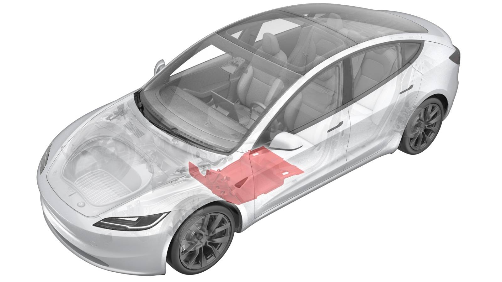 2024+ 特斯拉 Model 3 左前主地毯更换:座椅前置拆装与 2 个车身卡子-图片1
