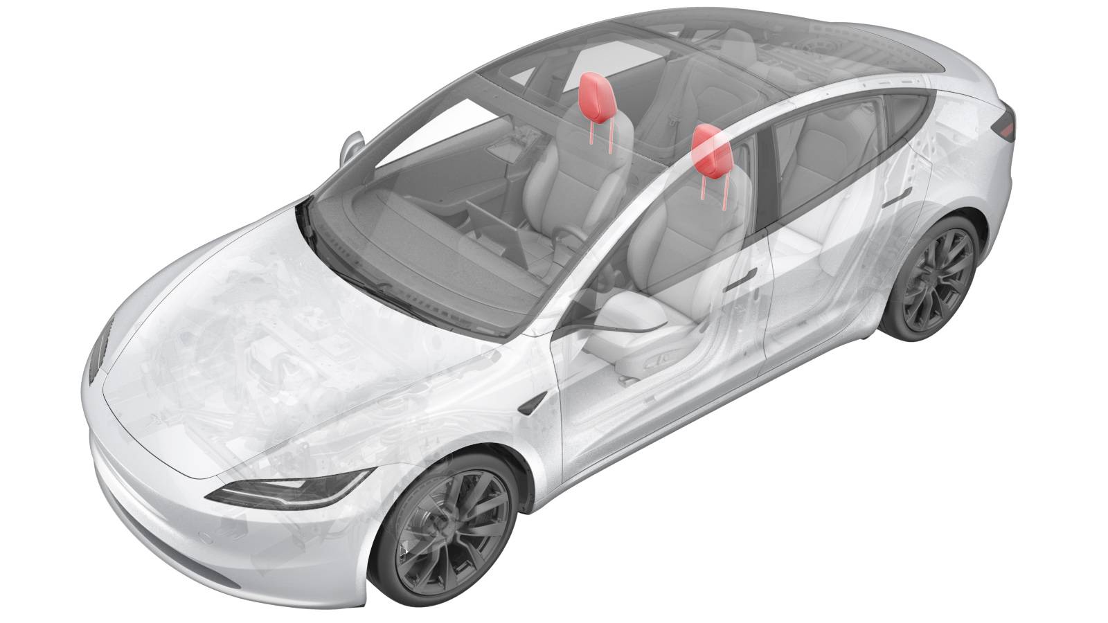 2024+ 特斯拉 Model 3 左前头枕更换:双柱弹簧释放与上拉锁止检查-图片1