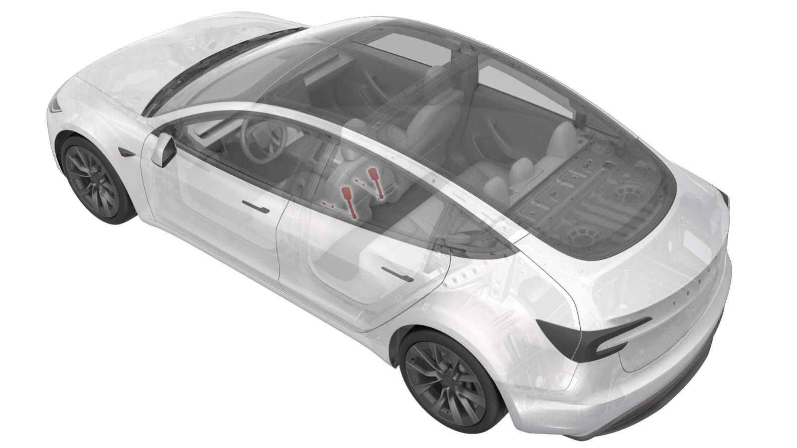 2024+ 特斯拉 Model 3 左前安全带锁扣更换:定位销入槽与新螺栓 40 N·m