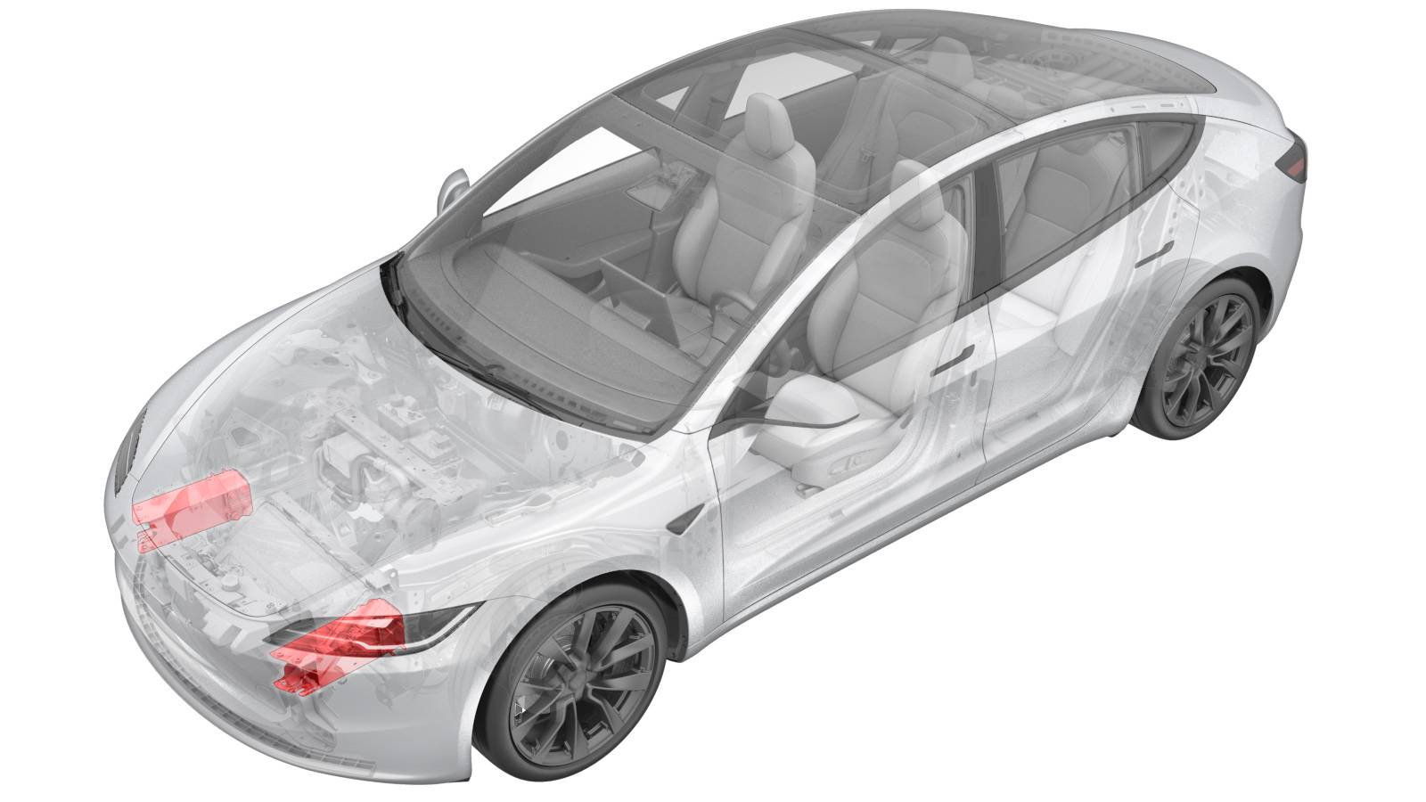 2024+ 特斯拉 Model 3 左前上防撞罐更换:4 颗 90 N·m 与支架 35 N·m
