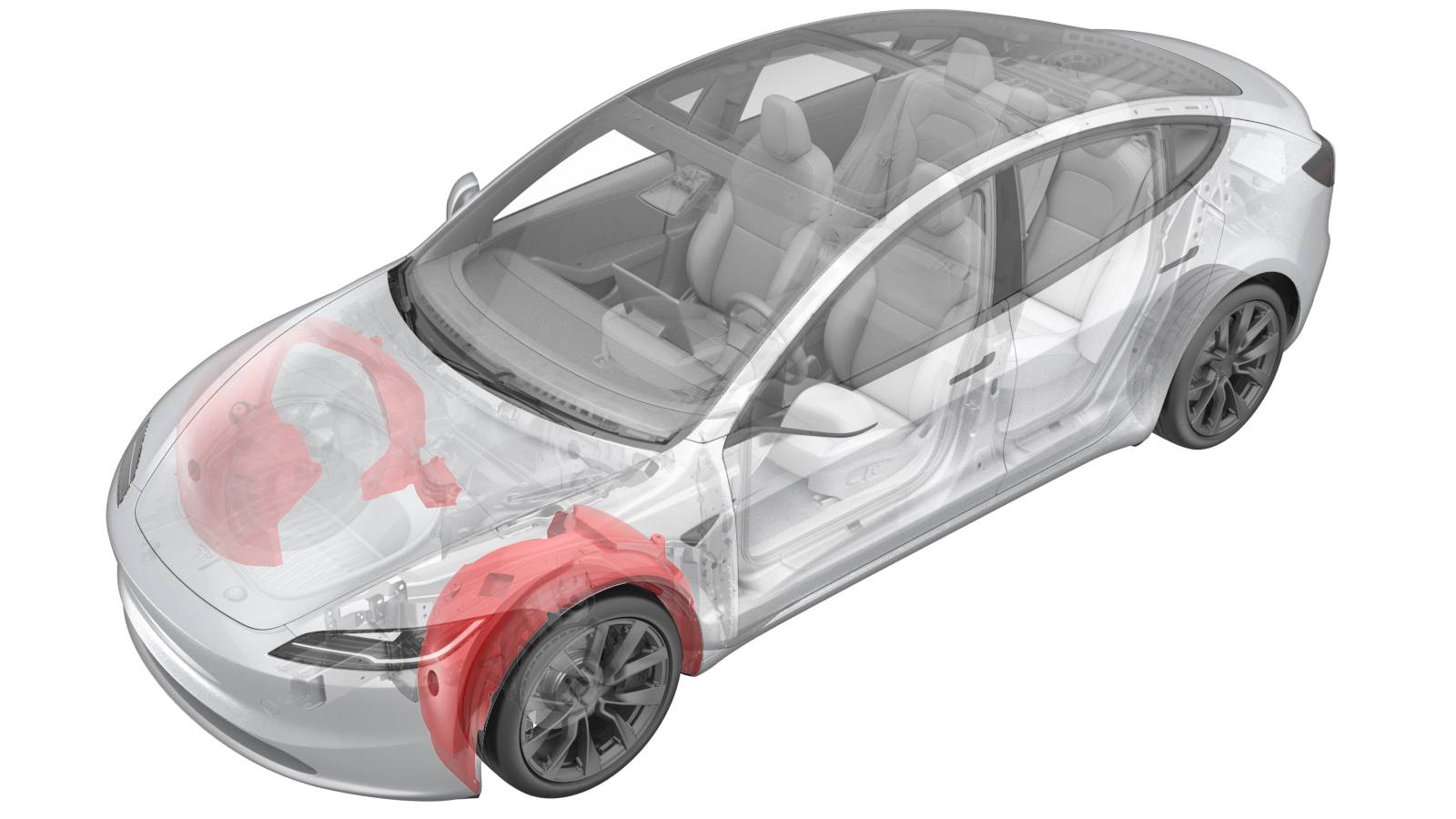 2024+ 特斯拉 Model 3 左前轮拱内衬更换:17 个推拉卡子与 5 N·m-图片1