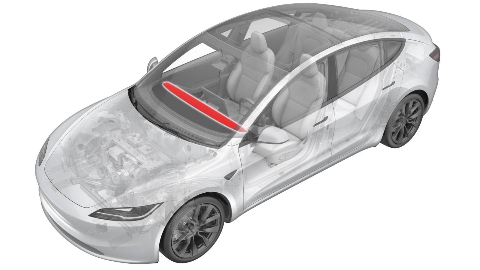 2024+ 特斯拉 Model 3 仪表板浮翼盖板更换:17 个卡子与锁扣底部受力