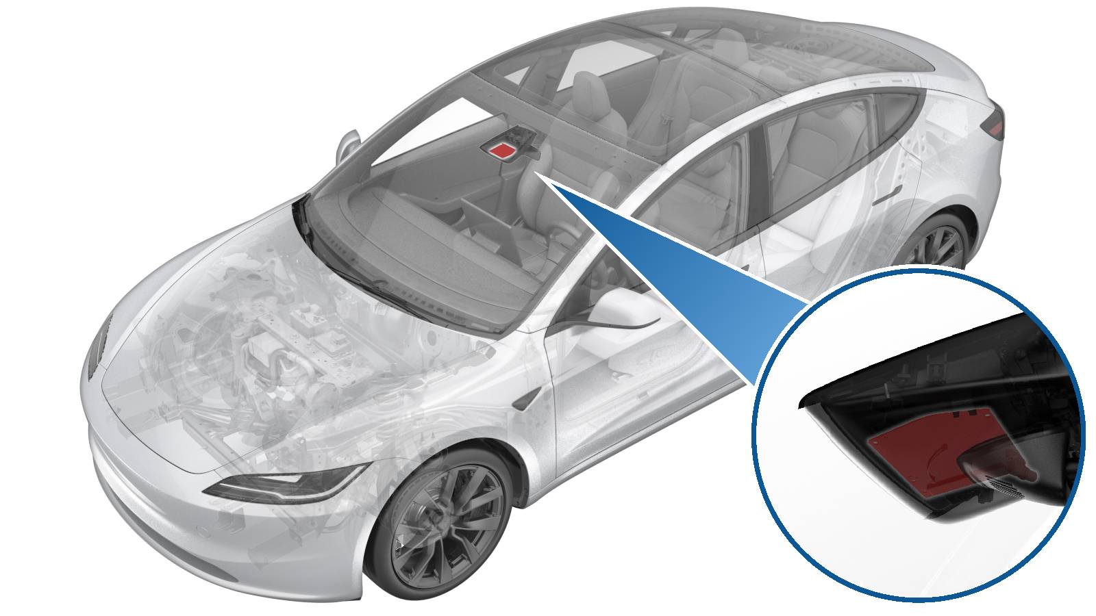 2024+ 特斯拉 Model 3 Milkweed GNSS 天线更换:左滑脱出与固定螺钉 1 N·m