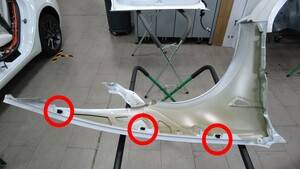 2024+ 特斯拉 Model 3 新左前翼子板附件移植:侧中继器3锁片与索环、支架-图片2