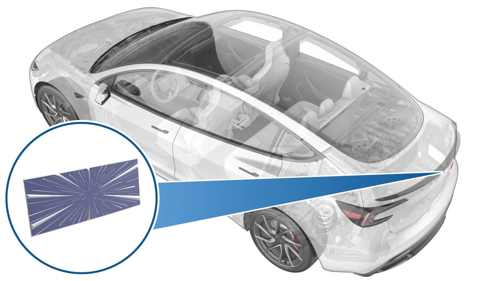 2024+ 特斯拉 Model 3 Performance 后部图案徽标更换:60 cm 单丝线与一次性新件-图片1