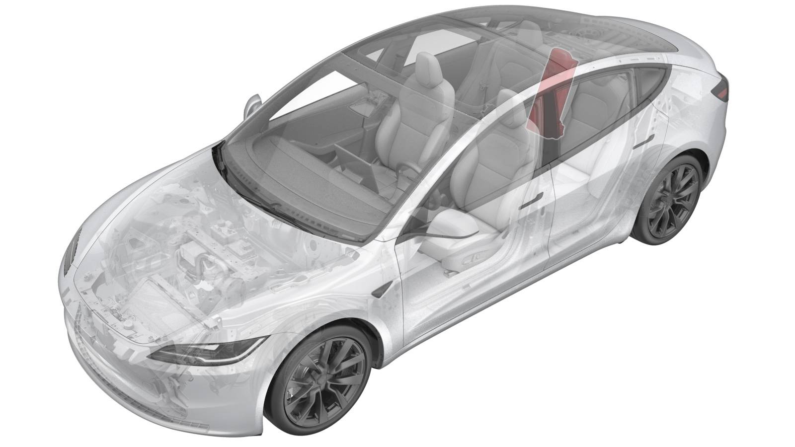 2024+ 特斯拉 Model 3 第二排中央扶手更换:2 颗 T40 与 25 N·m