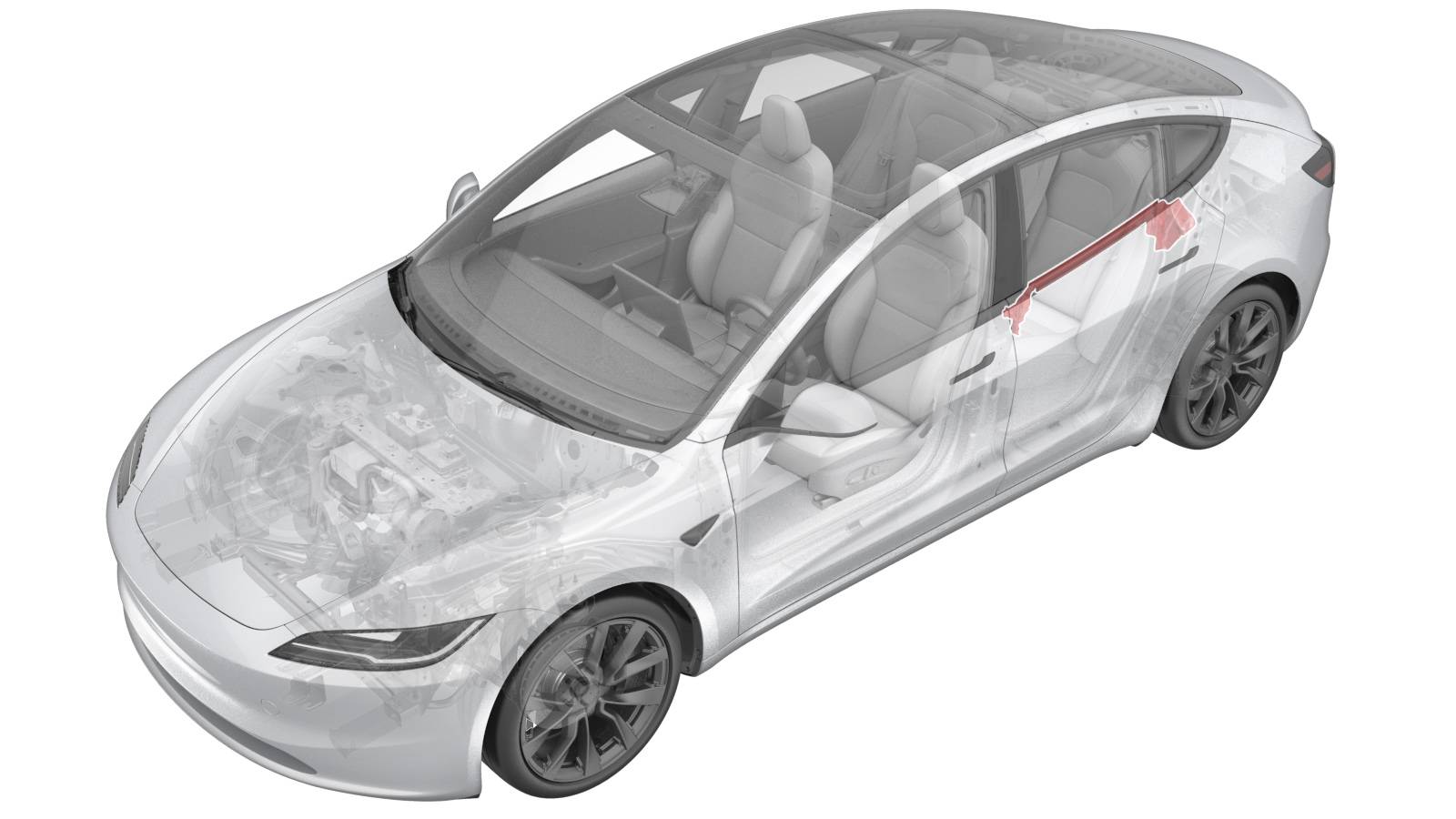 2024+ 特斯拉 Model 3 左后门内腰线密封条更换:6 个卡子与遗留卡子复位-图片1