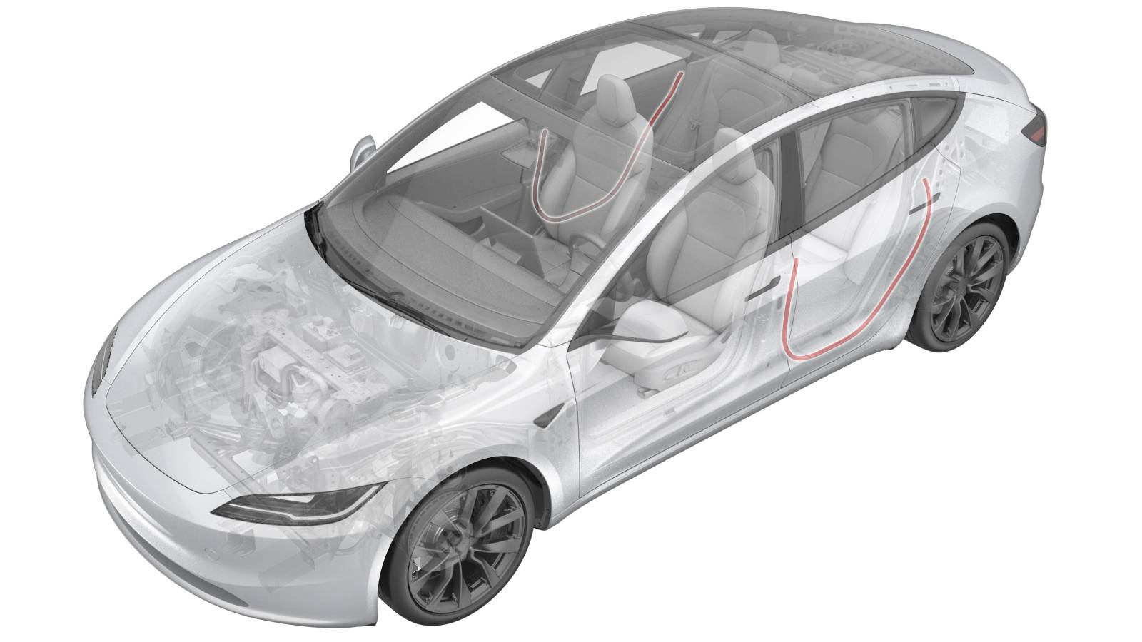 2024+ 特斯拉 Model 3 左后门次密封条更换:4 个夹子、1 分钟风干与 25 mm 深度-图片1