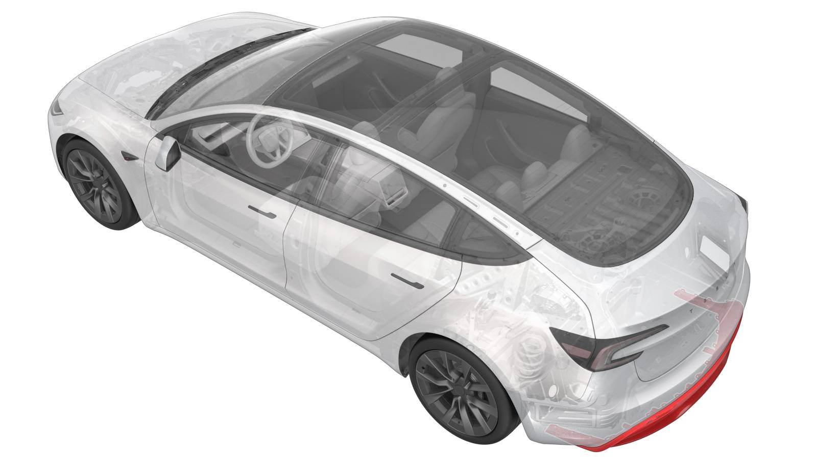 2024+ 特斯拉 Model 3 标准版后保险杠下饰板更换:19 锁片与 3 N·m