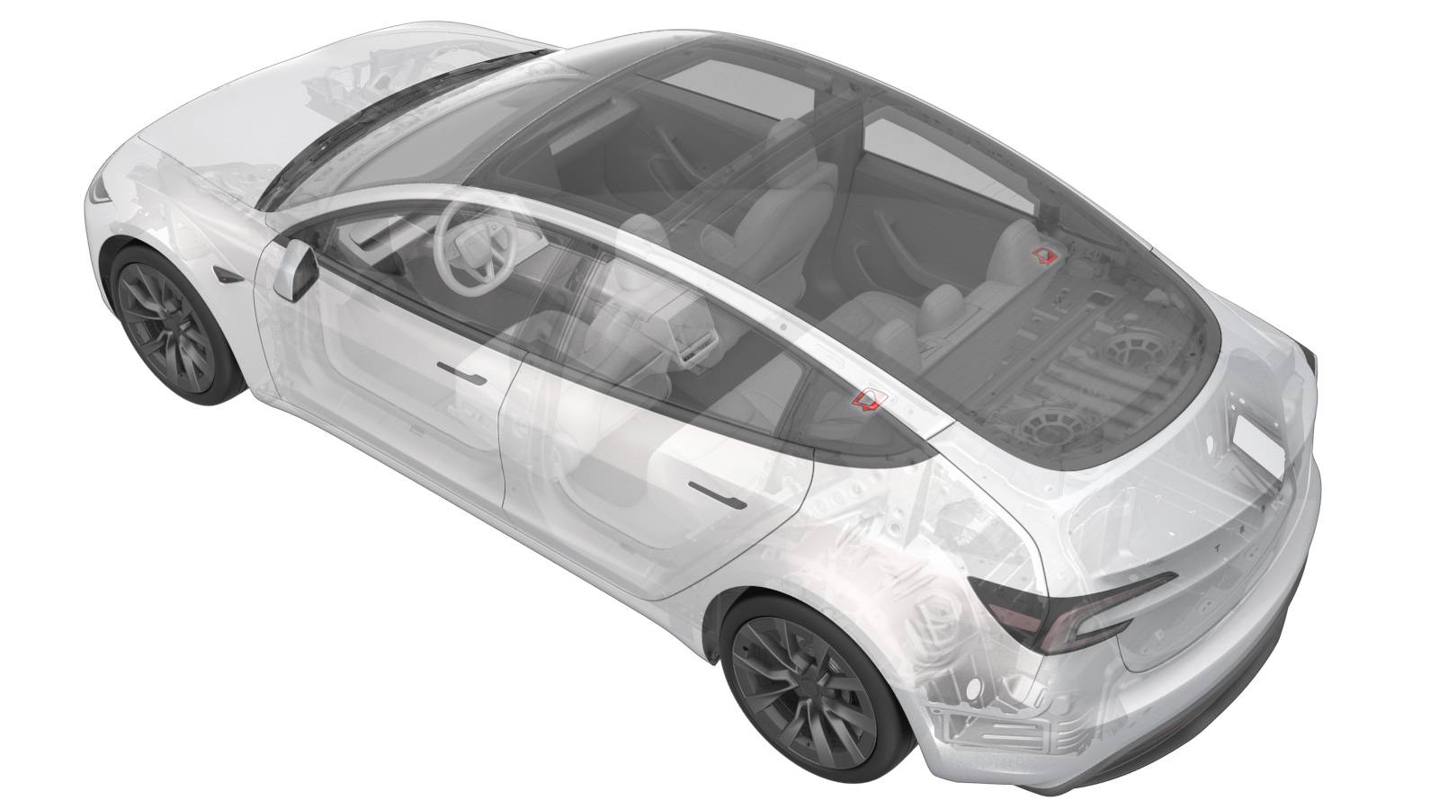 2024+ 特斯拉 Model 3 第二排左靠背把手边框更换:2 个卡子与靠背锁止