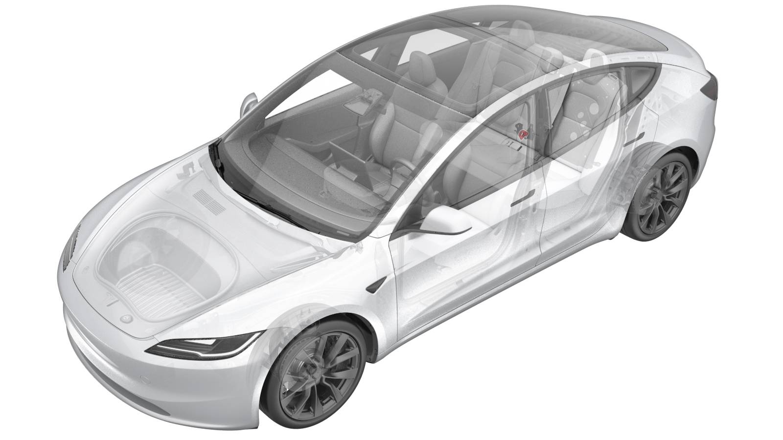 2024+ 特斯拉 Model 3 第二排靠背枢轴盖更换:左右靠背前置与向左释放