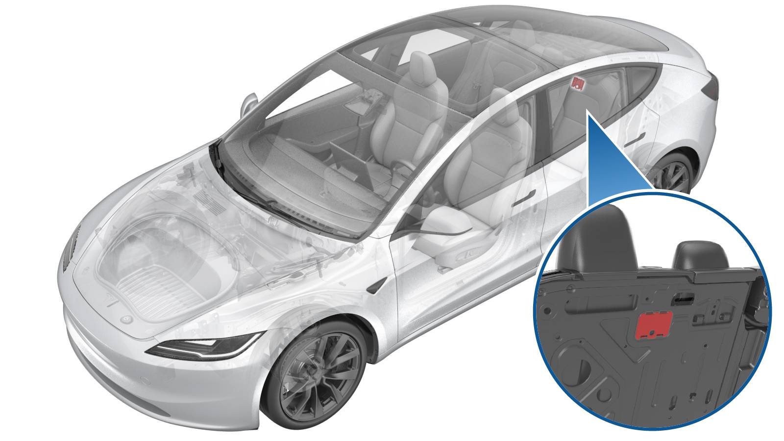 2024+ 特斯拉 Model 3 第二排靠背护盖更换:靠背框架、饰板罩拉链与到位检查