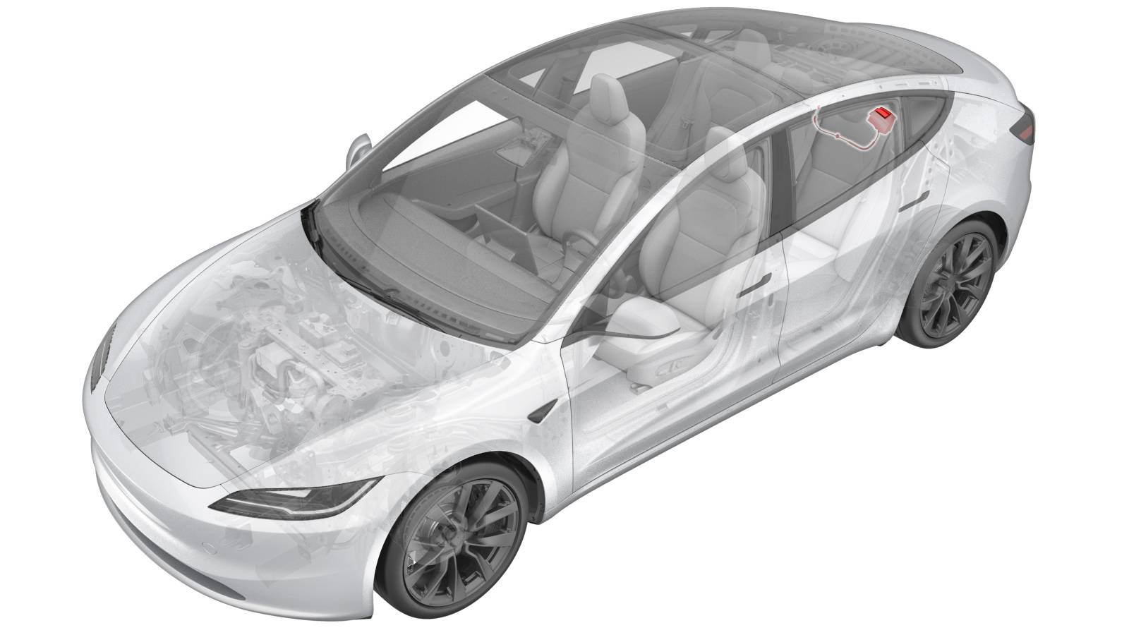 2024+ 特斯拉 Model 3 左后靠背释放把手更换:线缆卡子顺序与锁止检查