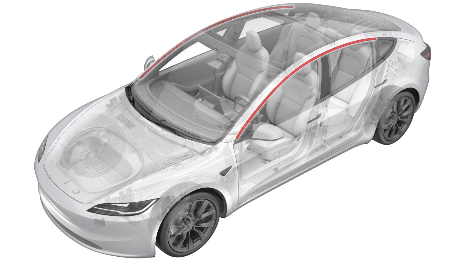 2024+ 特斯拉 Model 3 左侧车顶上亮条更换:9 个新索环与 1.1 N·m