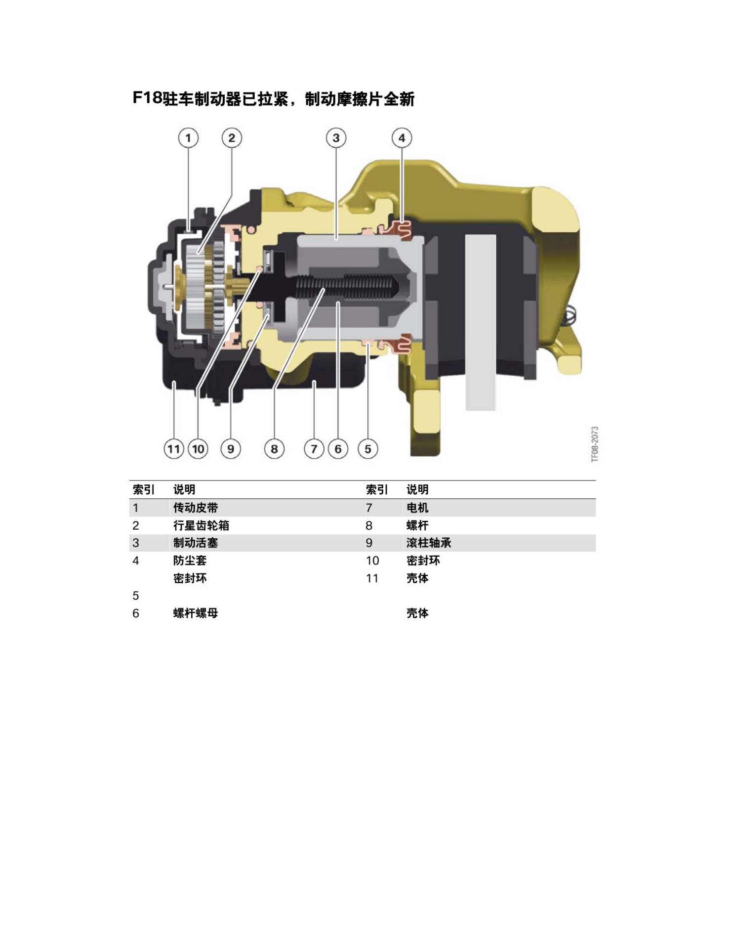 宝马F18电子驻车制动器:卡钳执行机构与维修模式