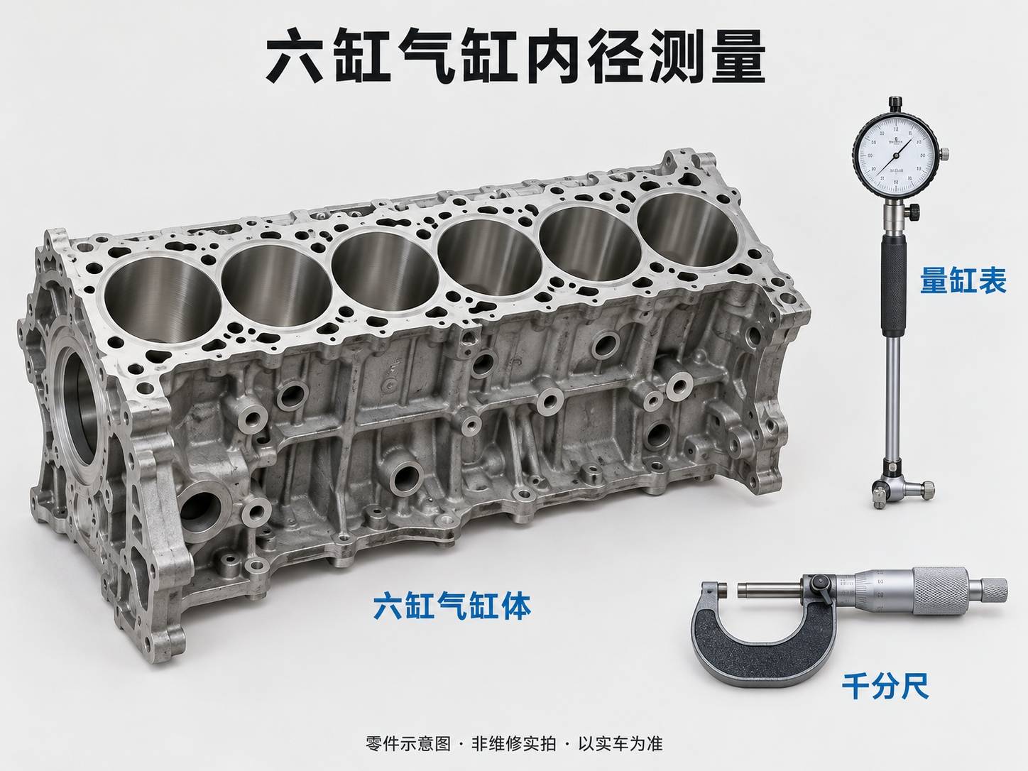 宝马 523Li(F18)N52N 测量气缸(气缸盖已拆下)施工与复检标准