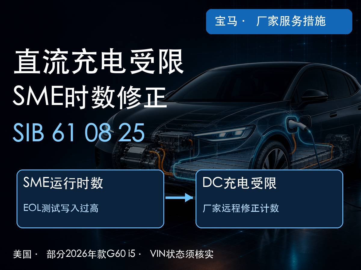 宝马i5的SME运行时数异常与直流充电受限关系示意