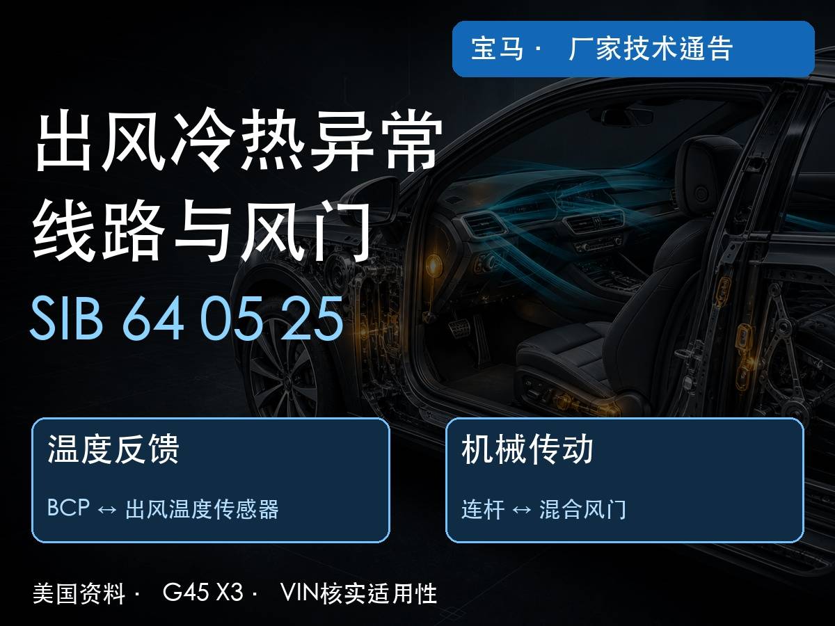 宝马X3空调温度反馈与风门检查示意