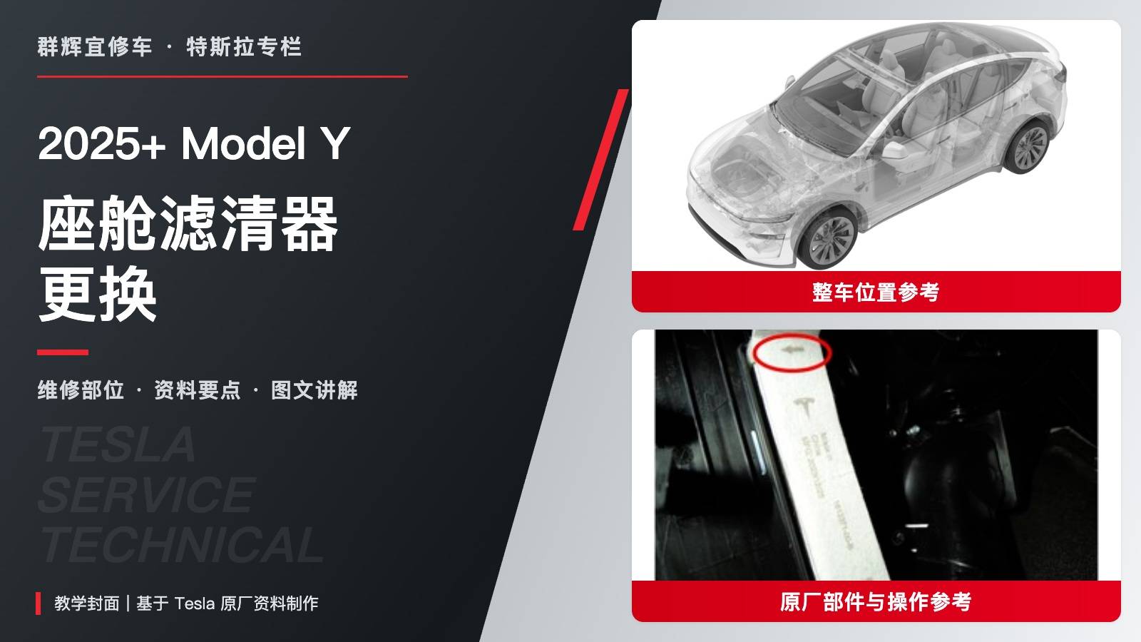 2025+ 特斯拉 Model Y 座舱滤清器更换:上下双片、箭头朝车尾与维护记录-图片1