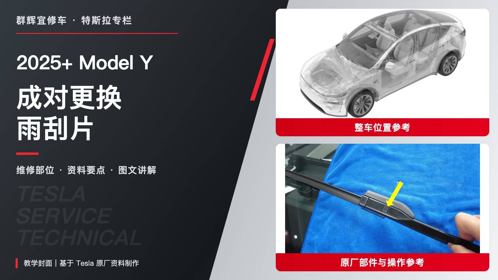 2025+ 特斯拉 Model Y 成对更换雨刮片:20°抬臂上限与双侧锁止-图片1