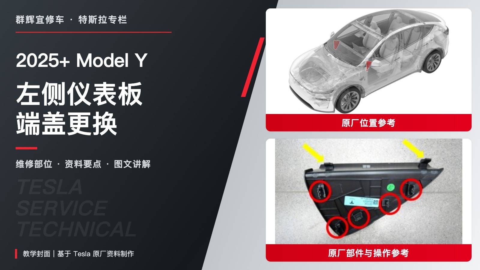 2025+ 特斯拉 Model Y 左侧仪表板端盖更换:密封条让位与防割手套-图片1