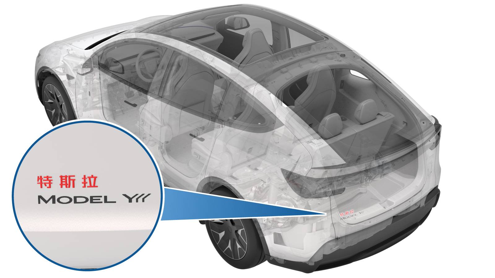 特斯拉 Model Y L 中文徽标更换:60厘米单丝线、专用夹具与保护膜复用-图片1