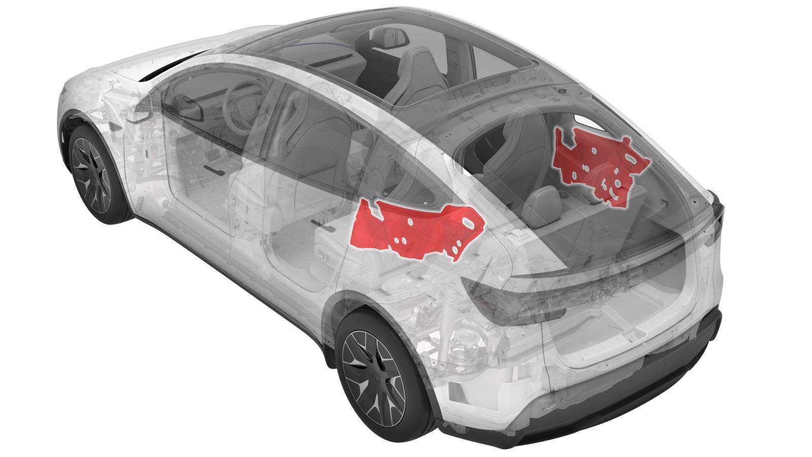 特斯拉 Model Y L 后备箱电源插座更换:低压断电、充气袋与双安装锁片-图片1