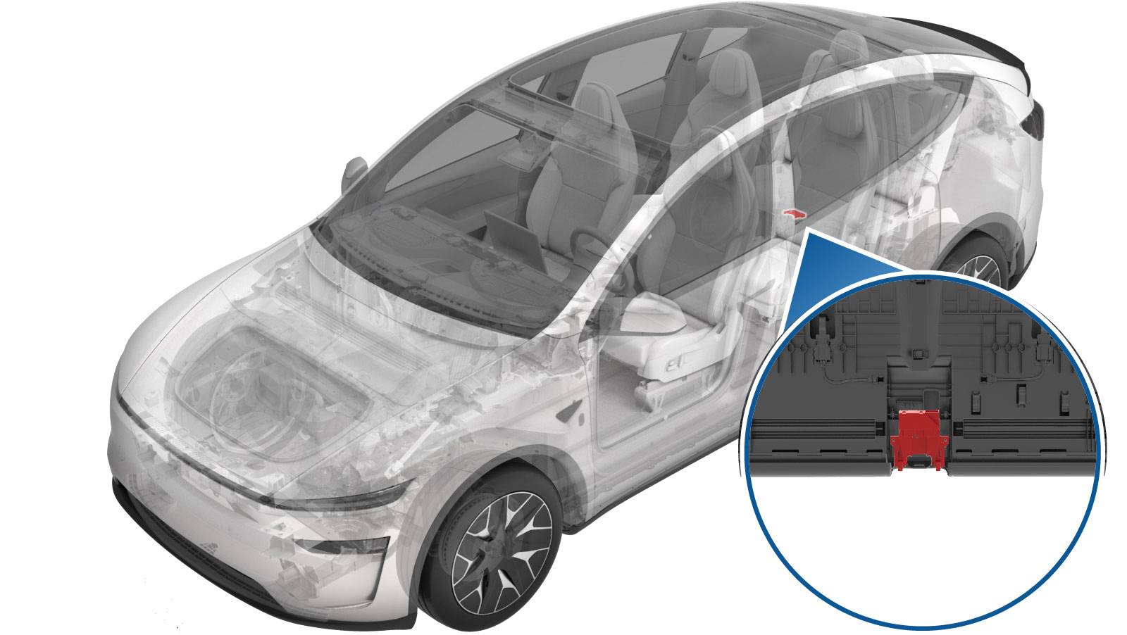 特斯拉 Model Y L 第三排USB接口盖板更换:两组螺钉、定位销与0.8 Nm-图片1