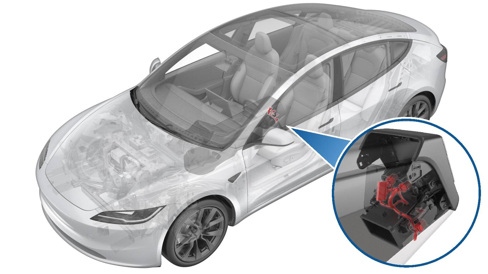 2024+ 特斯拉 Model 3 中控台延展线束更换:五个接头、六个卡子与配置边界-图片1