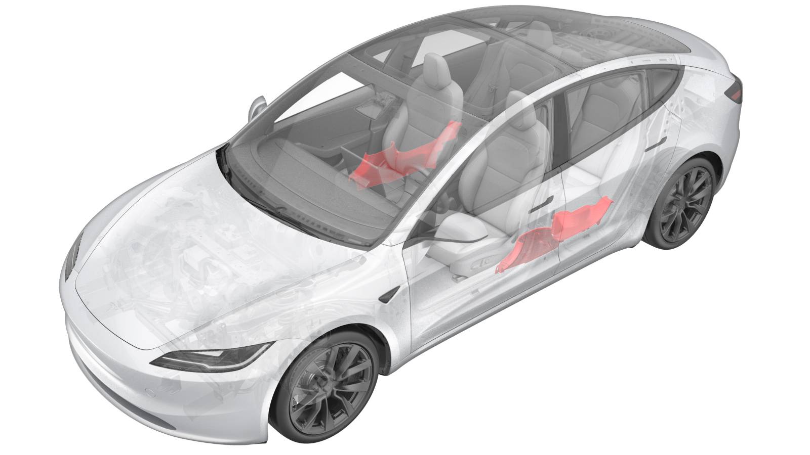 2024+ 特斯拉 Model 3 左侧B柱下饰板更换:四个定位夹与密封条覆盖-图片1