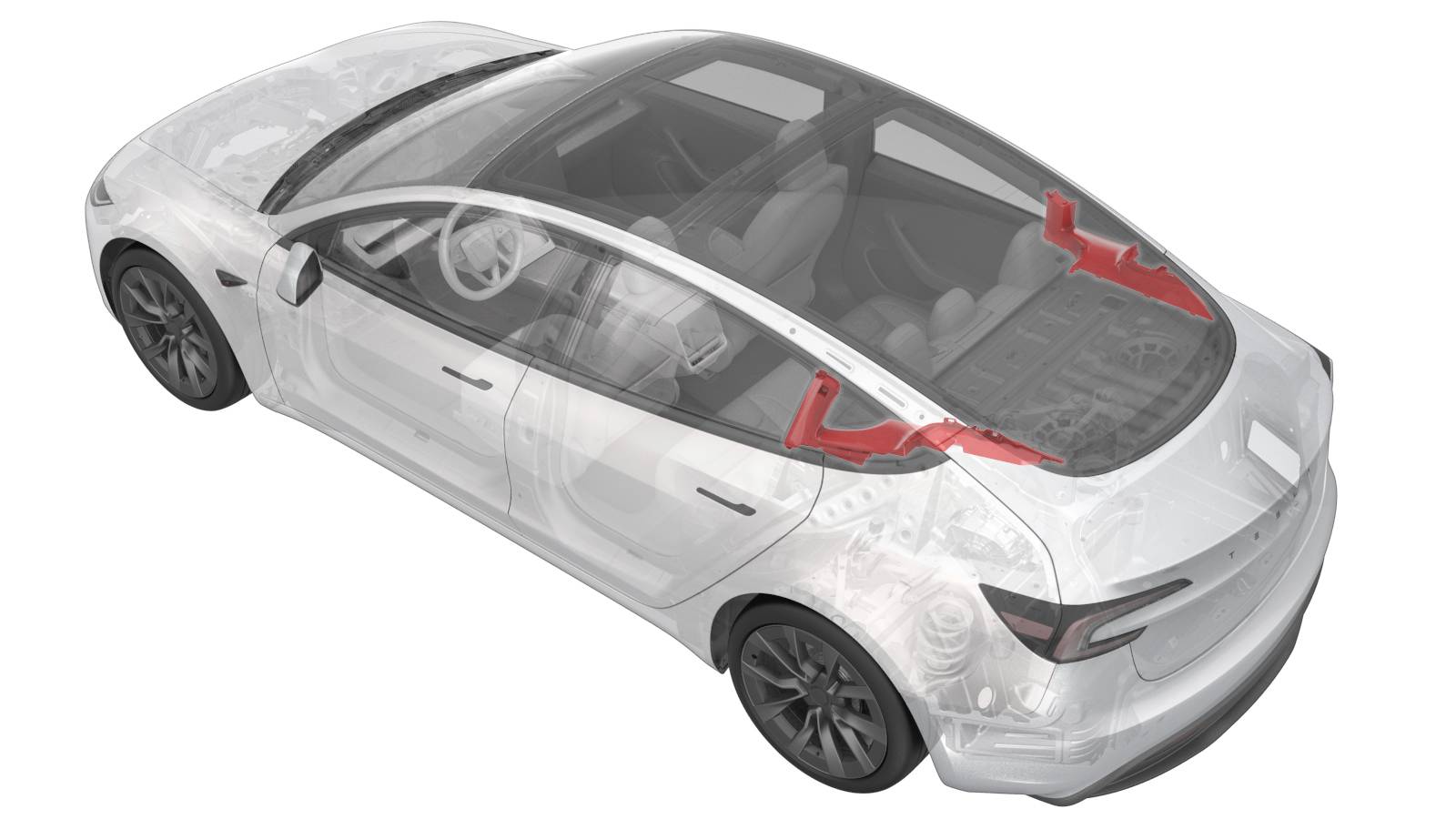 2024+ 特斯拉 Model 3 左侧C柱饰板拆装要点:六处卡接与35 N·m安全带锚固-图片1