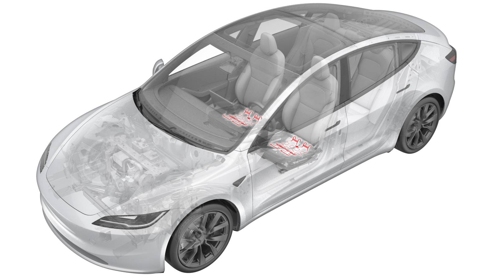2024+ 特斯拉 Model 3 左前座垫悬架更换:线束释放、两人配合与33.5 N·m新紧固件-图片1