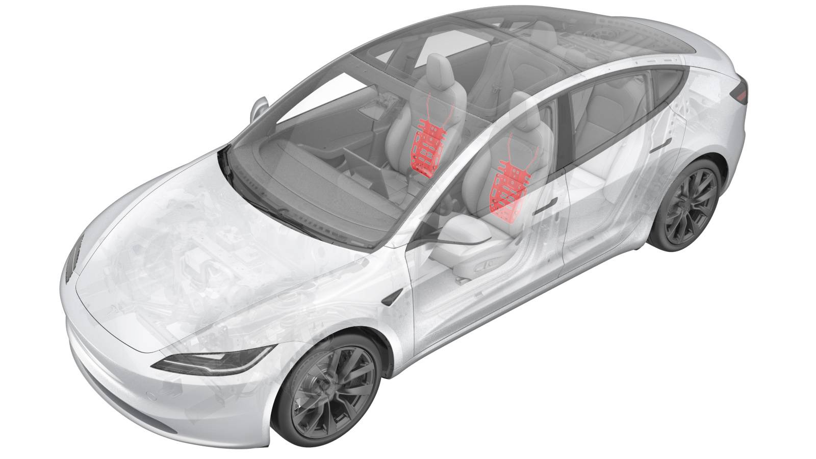 2024+ 特斯拉 Model 3 左前靠背悬架更换:三处ECU导片、两组卡接与校准-图片1