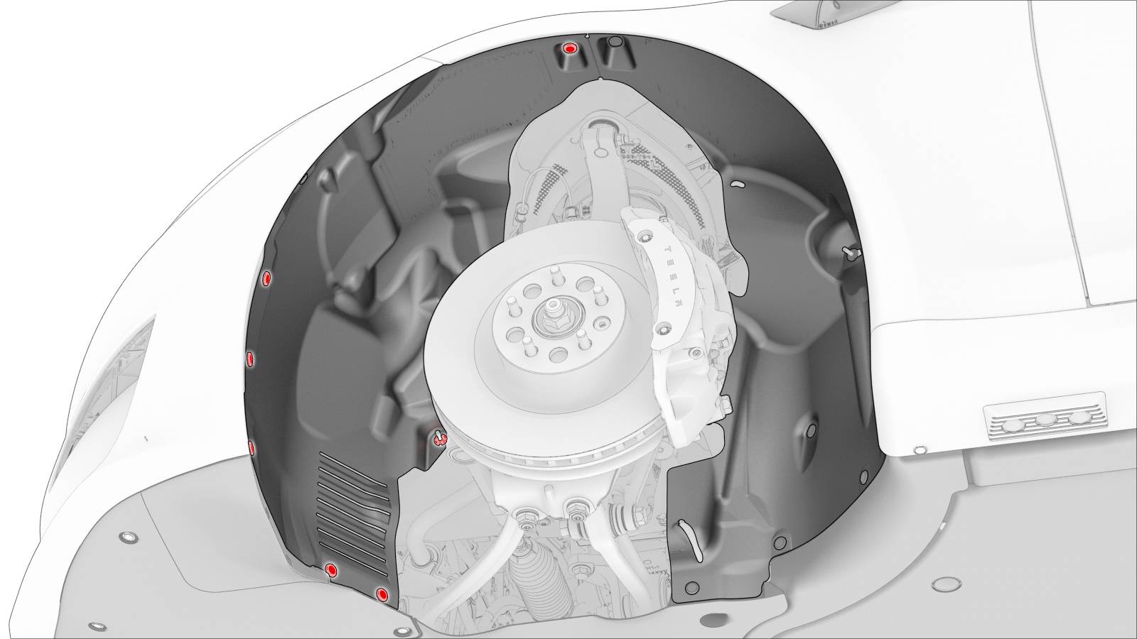 2021+ 特斯拉 Model S 左前轮拱内衬更换:前七后六卡子与复装顺序-图片2