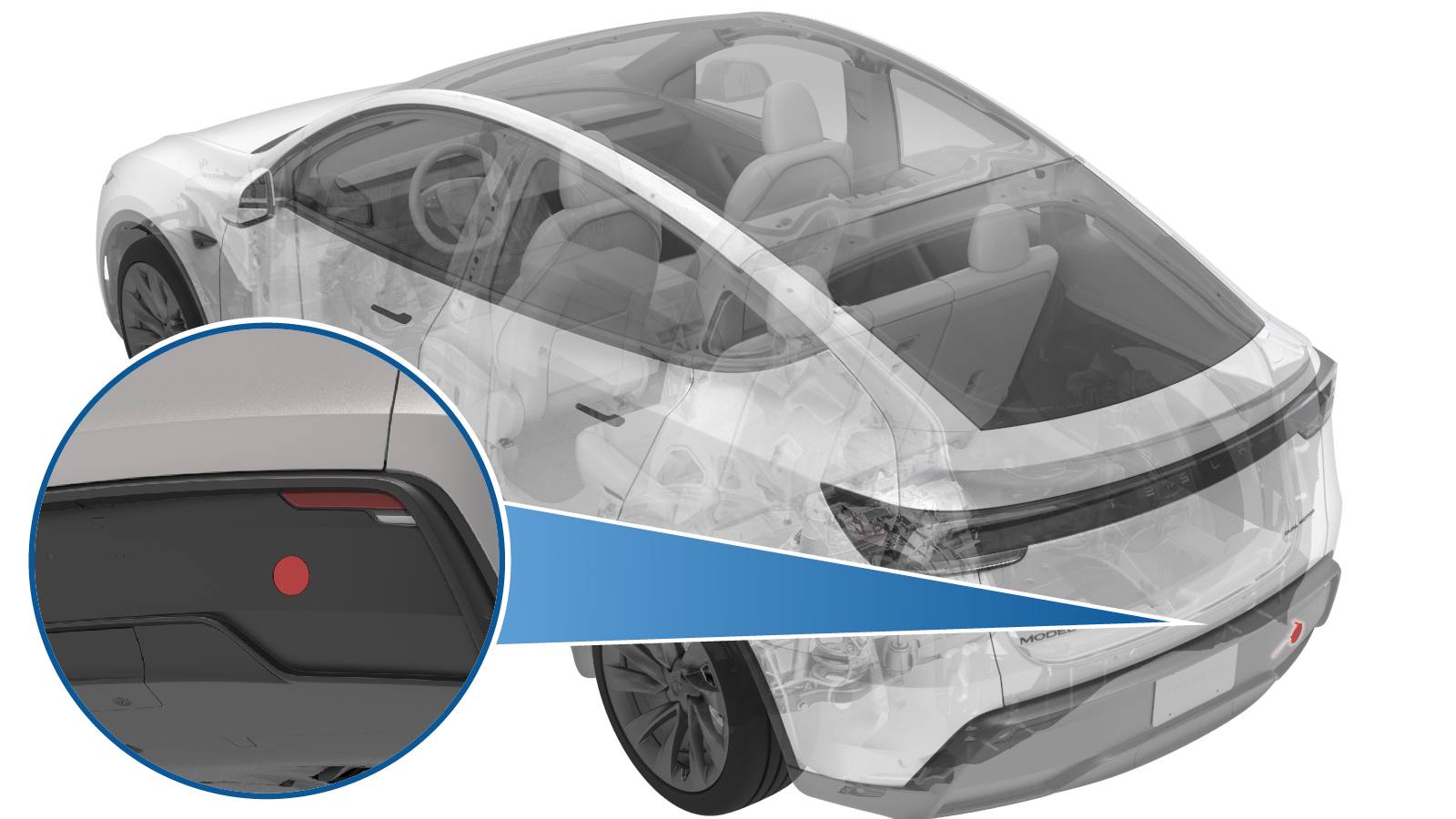 2025+ 特斯拉 Model Y 后牵引钩盖板更换:固定带右角入槽与上下按压顺序-图片1