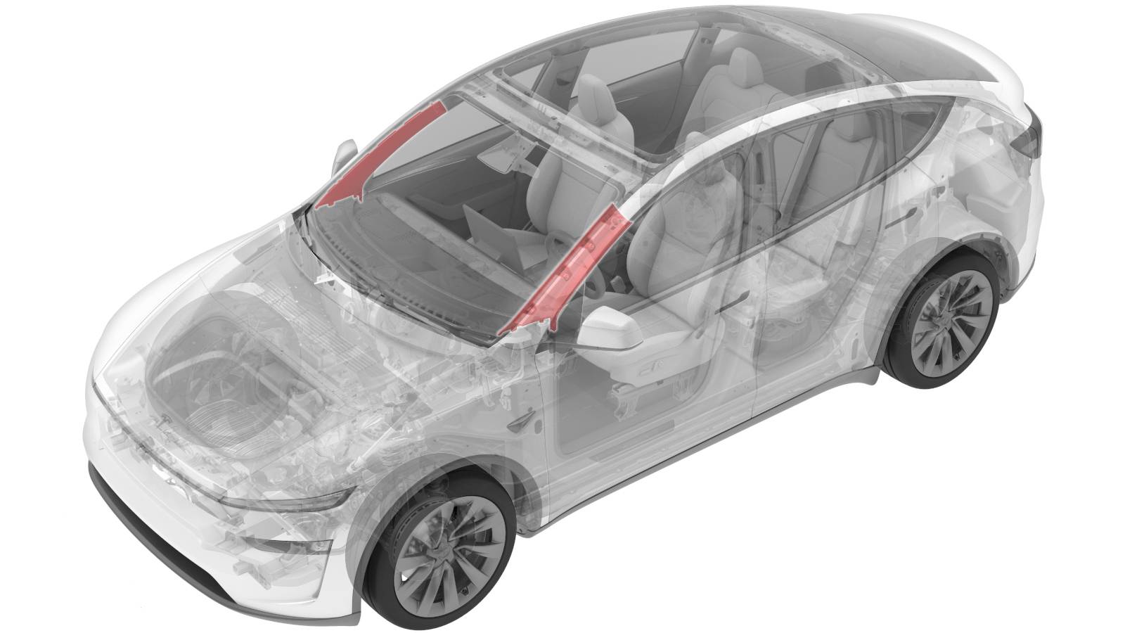 2025+ 特斯拉 Model Y 左上A柱饰板更换:系带双锁片与从下往上复装-图片1
