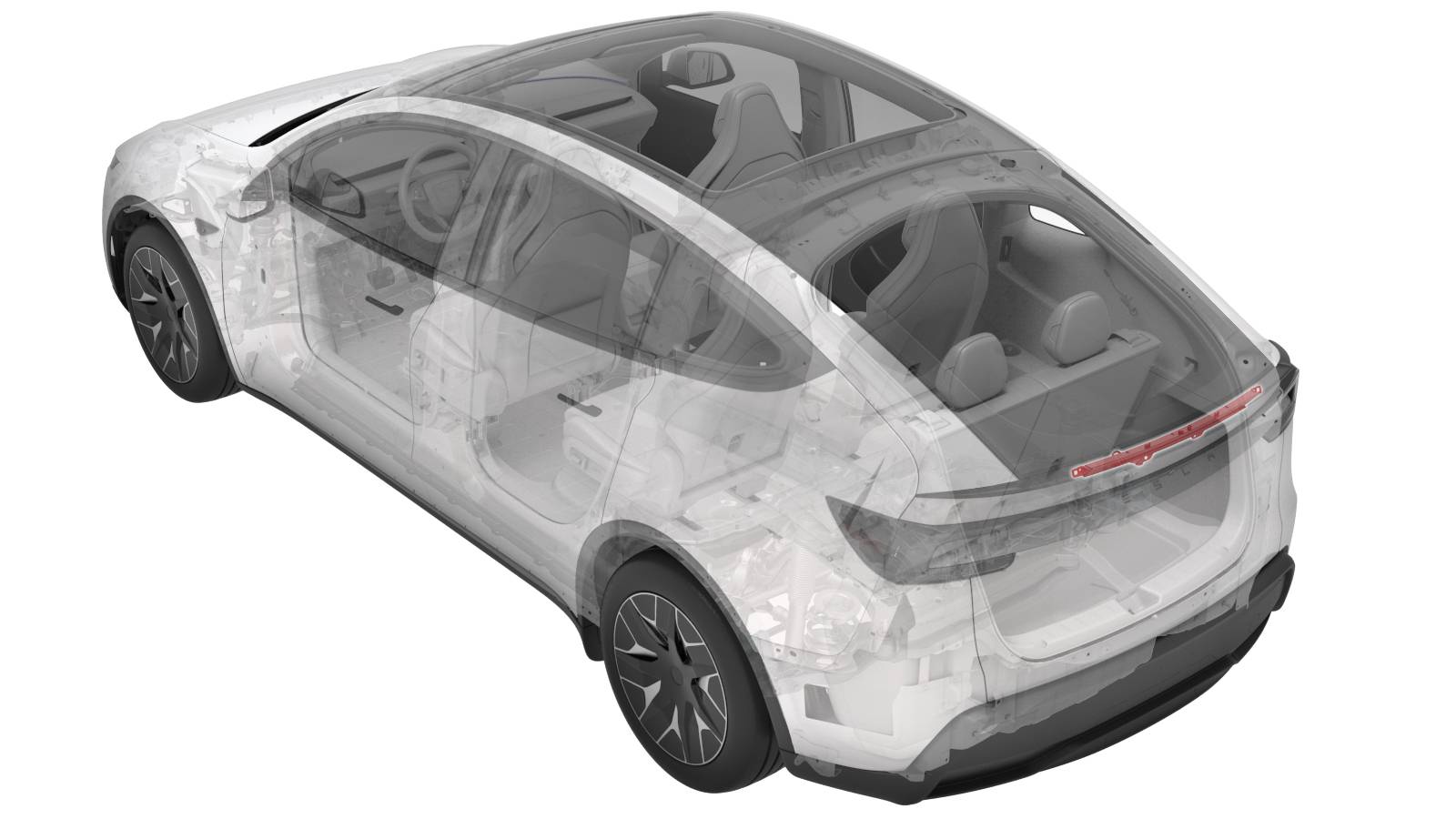 特斯拉 Model Y L 中央高位制动灯更换:四定位销、2.5 Nm与扰流板线束恢复-图片1