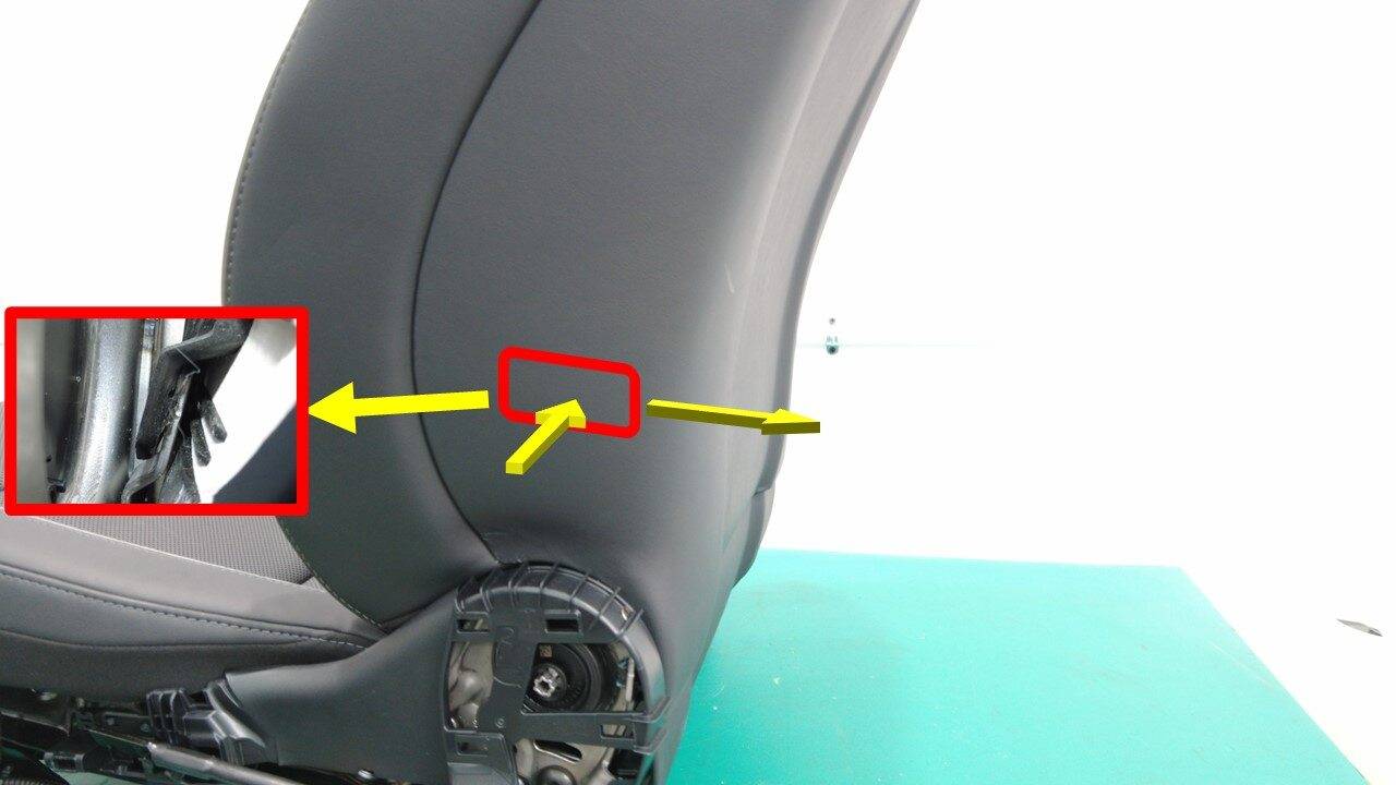 特斯拉 Model Y L 驾驶位靠背保护壳更换:头枕基座、两弹簧夹与双系带-图片3