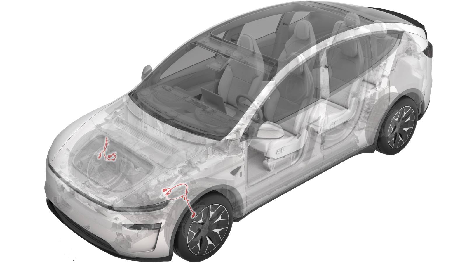 特斯拉 Model Y L 左前轮速线束更换:红黑双锁片、四卡子与悬架避让-图片1