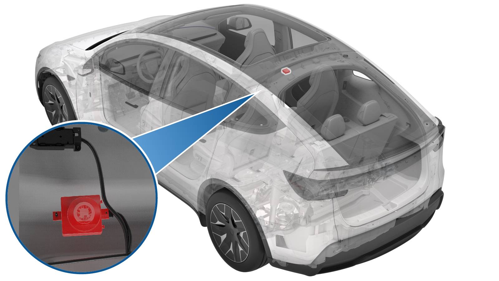特斯拉 Model Y L 左后顶篷扬声器更换:0.65 Nm、双定位与低压断接-图片1